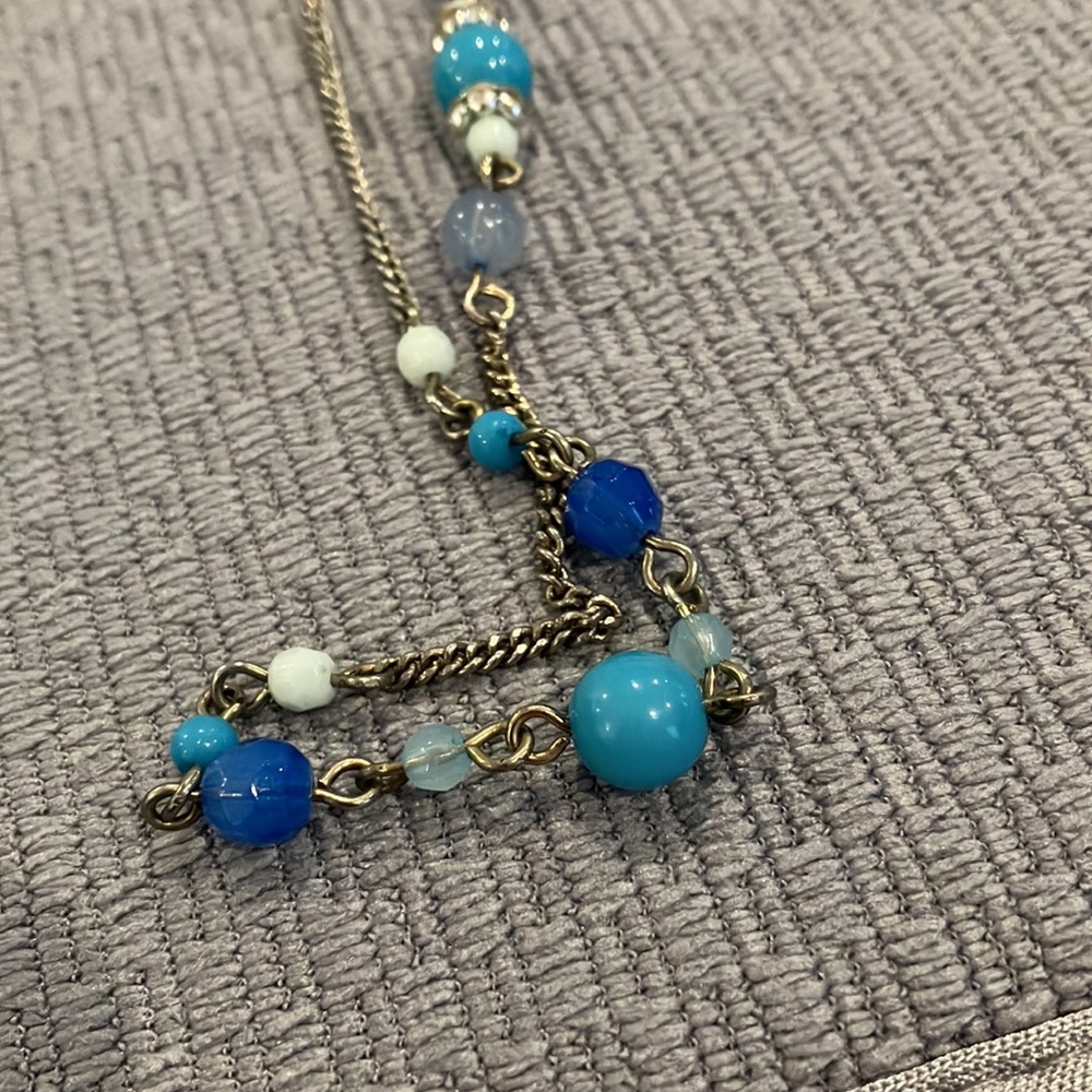 Goldtone Long Necklace With Beads